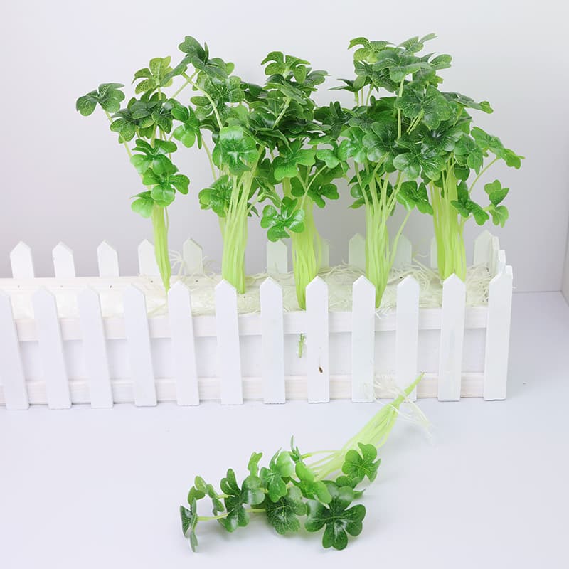 Aquarium Decoration Artificial Water Plants Seaweed Succulent Micro Landscape Plastic Aquatic Plants Four-leaf Clover