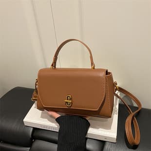 2026 Summer New Retro Lock Solid Color Trendy Korean Style Texture Single Shoulder Handheld Crossbody Small Square Bag for Women