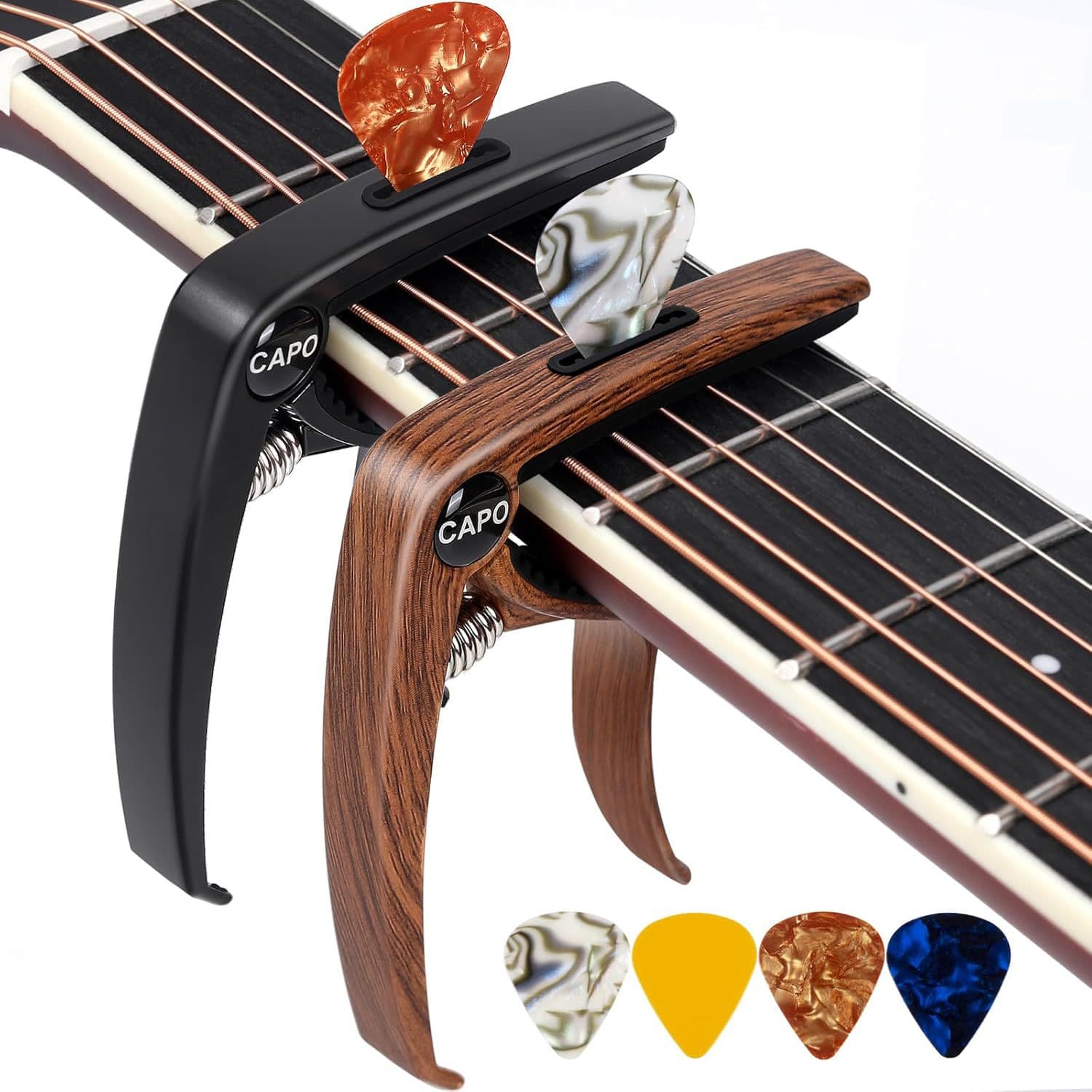 Cross-border Guitar Capo 3-in-1 Electric Guitar Tuner Capo Transpose Clamp Metal Guitar Capo