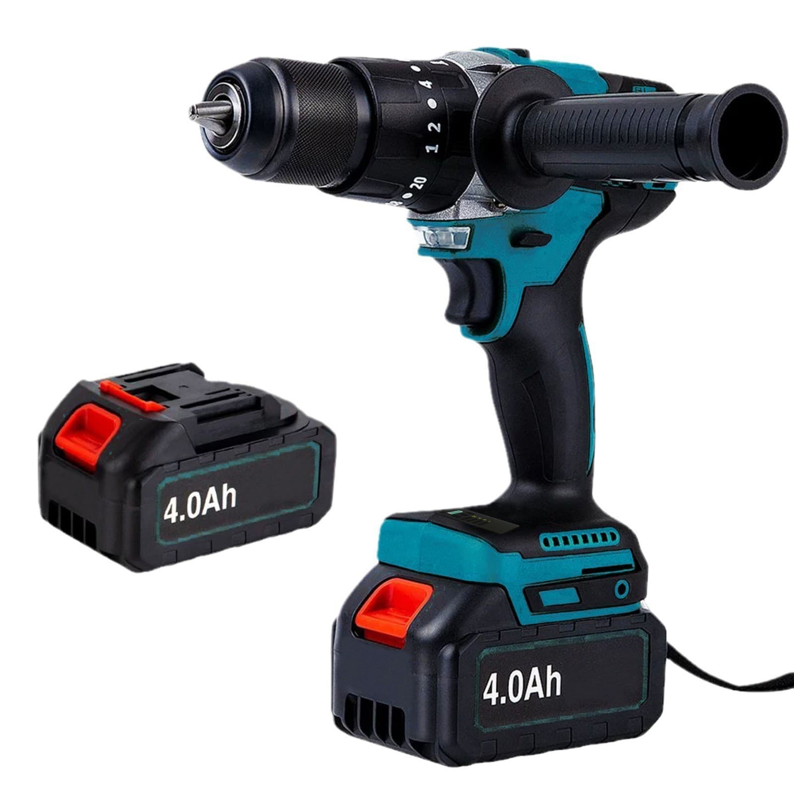 Cross-border 3-in-1 Impact Lithium Drill, Makita Compatible, 13mm Chuck, Impact Drill, Electric Screwdriver, Dual Speed Drill