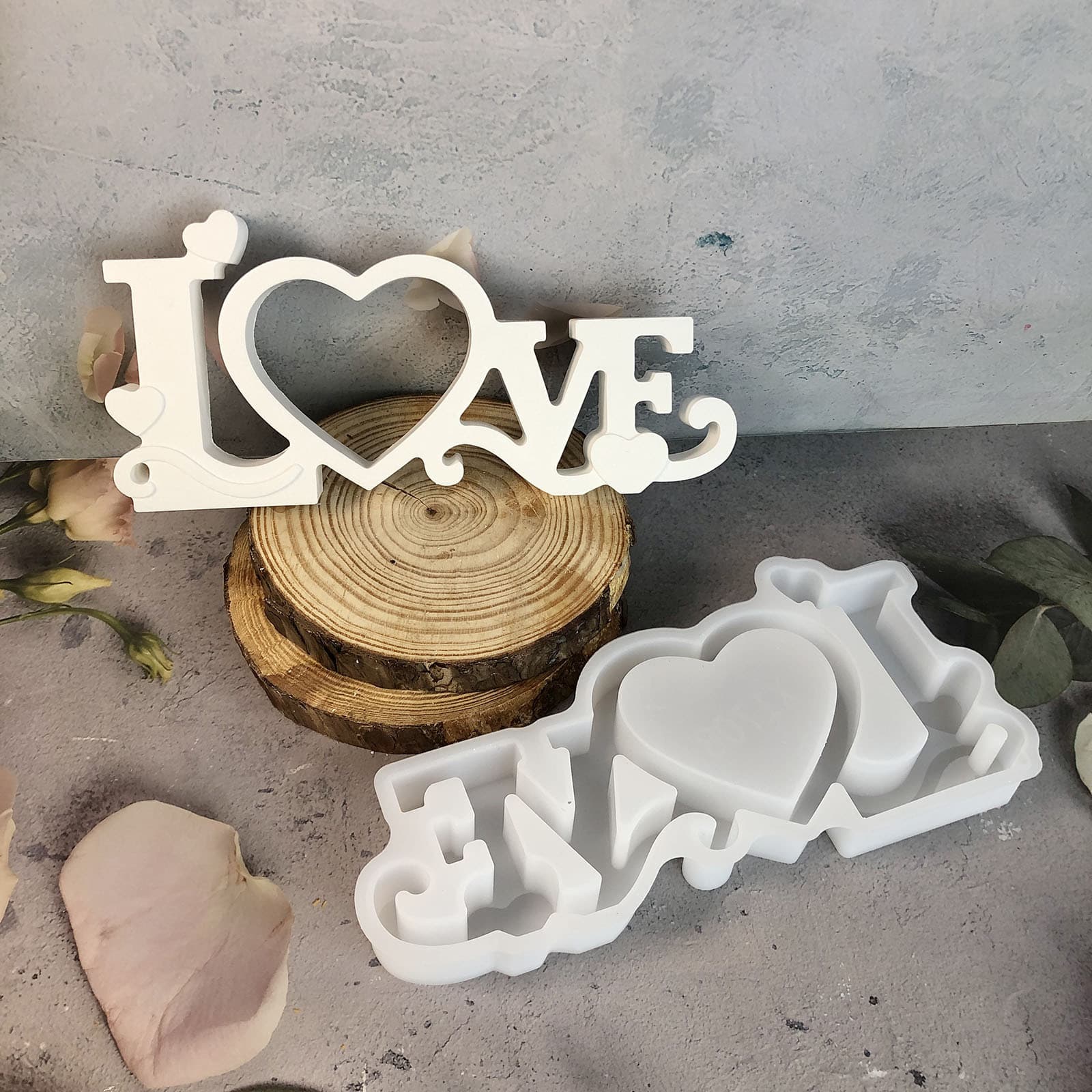 X1708 LOVE love photo frame ornaments decorative cement plaster mold DIY silicone mold