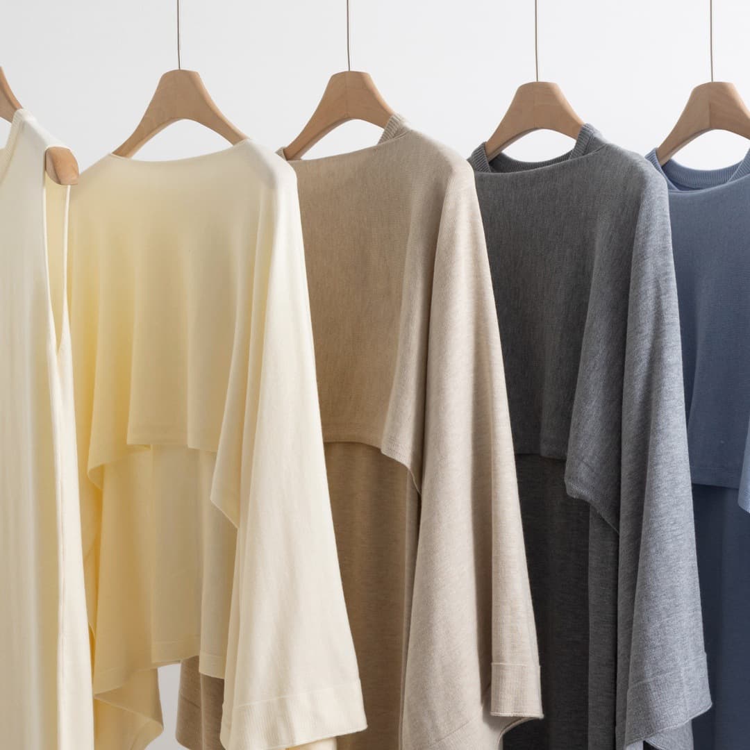 New Autumn/Winter Women's Knitwear Set with Wool, Long Dress with Side Slit, Round Neck, and Shawl