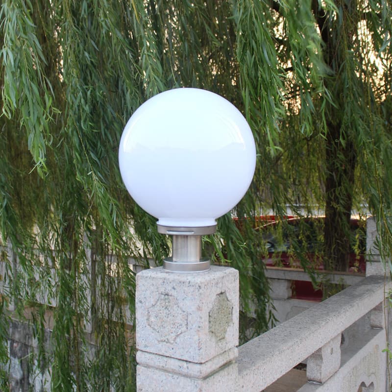LED Pillar Light, Electric-Powered Outdoor Acrylic Ball Light, Round Waterproof Globe Lamp Cover for Walls, Gate, and Garden
