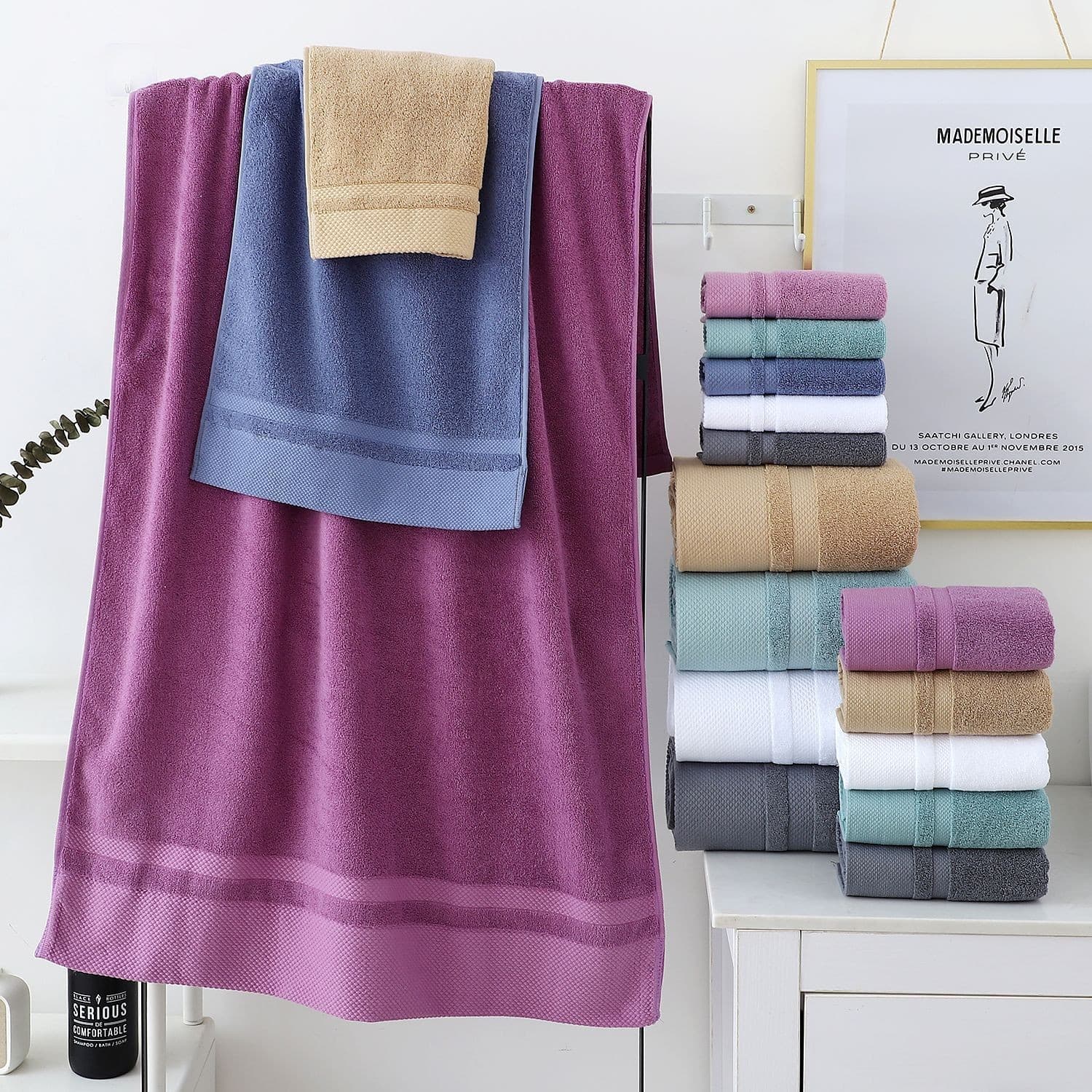 In Stock Cross-border Wholesale Dropshipping Advertising Towel Cotton Bath Towel Thick Absorbent Face Towel Home Beach Towel