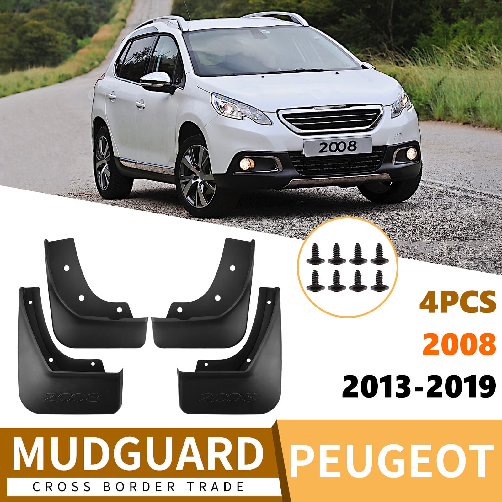 Fender Flares for Peugeot 2008 2013-2019 Front and Rear Auto Parts Cross-Border Hot Sale