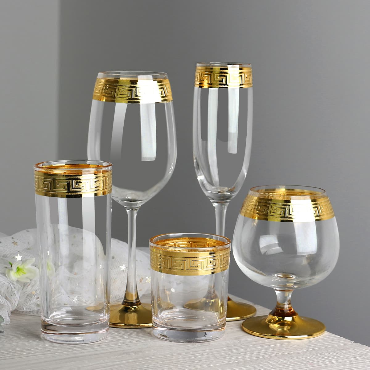 Factory wholesale electroplated crystal goblet glass Phnom Penh mug wedding gift mouth Gold Cup