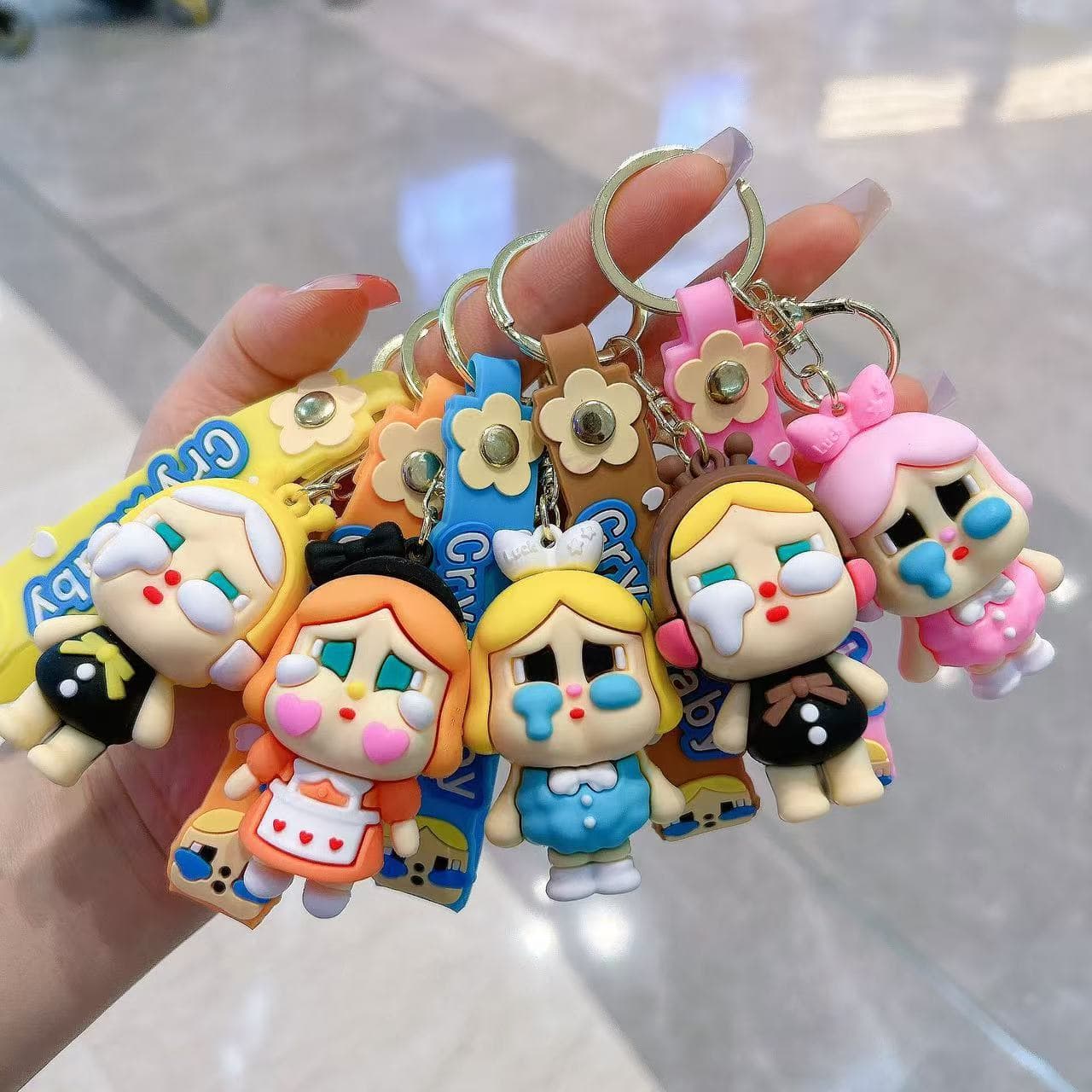 Cross-border Tear Doll Cute Crying Doll Soft Vinyl Cartoon Keychain Gift Bag Pendant Wholesale Keychain