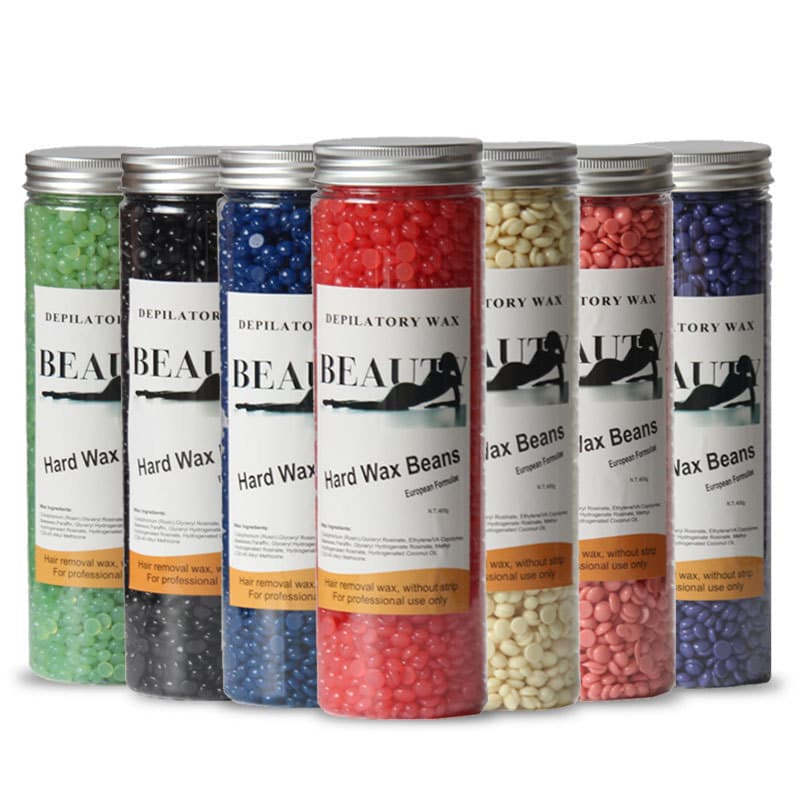 Cross-border wholesale 400g bottled hot melt wax beans paper-free solid hard wax tear-off waxing stick hot wax machine set