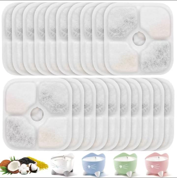 New Pet Water Fountain Filter, Cat Filter Cotton Accessories, Dog and Cat Water Filter Pad, Softens Water Quality