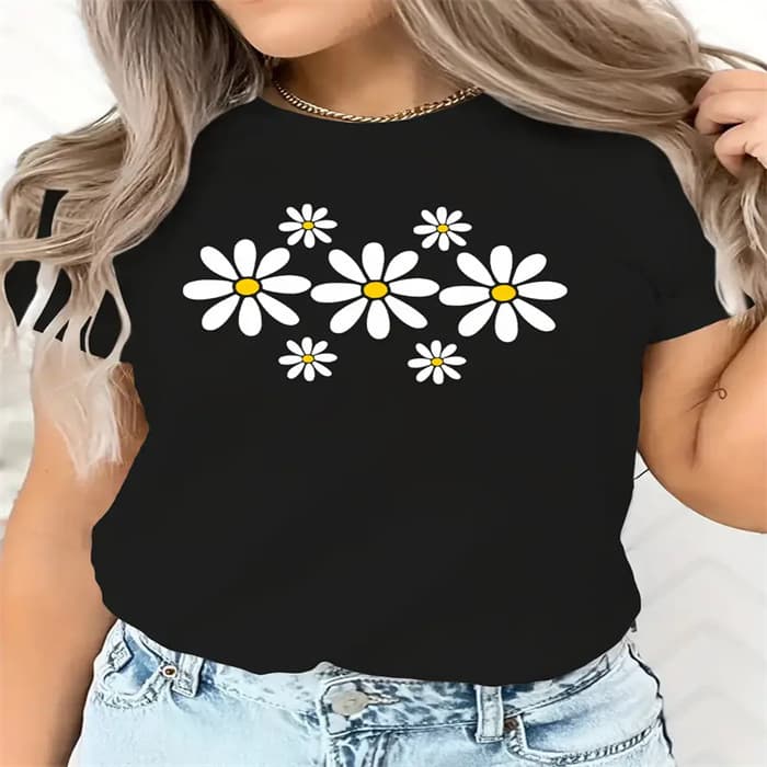 Cross-border In-Stock Summer Women's T-Shirt, European and American Best-Selling New Printed Fashion Round Neck Plus Size Short Sleeve Top for Women