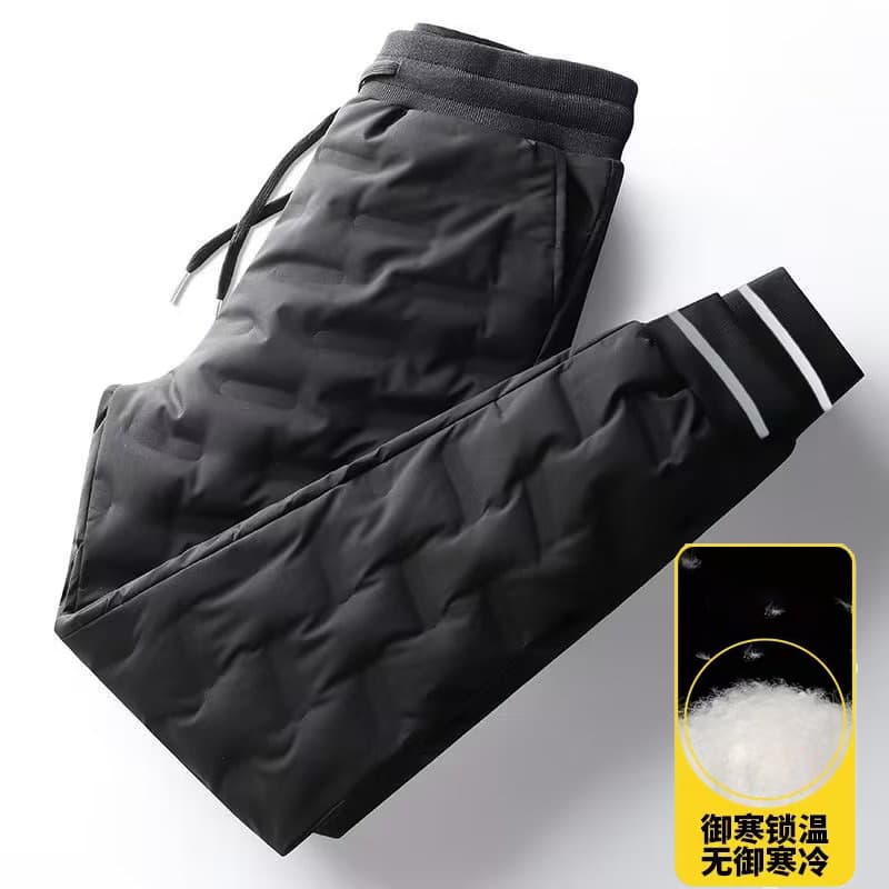 Autumn/Winter New Style Down Pants for Men, Thickened Fashion Casual Windproof, Cold-Proof, Snow-Proof, Men's Large Size Warm Thermal Cotton Pants