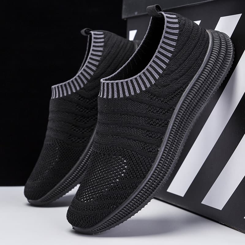 Mesh Shoes with Sock Collar New Style Casual Men's Shoes Breathable Running Shoes Spring Summer 2025 Flyknit