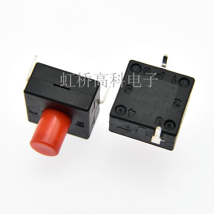 1212-112A Flashlight LED Button Switch 12*12 Diagonal Pins 2-pin On-Off Self-locking Reset