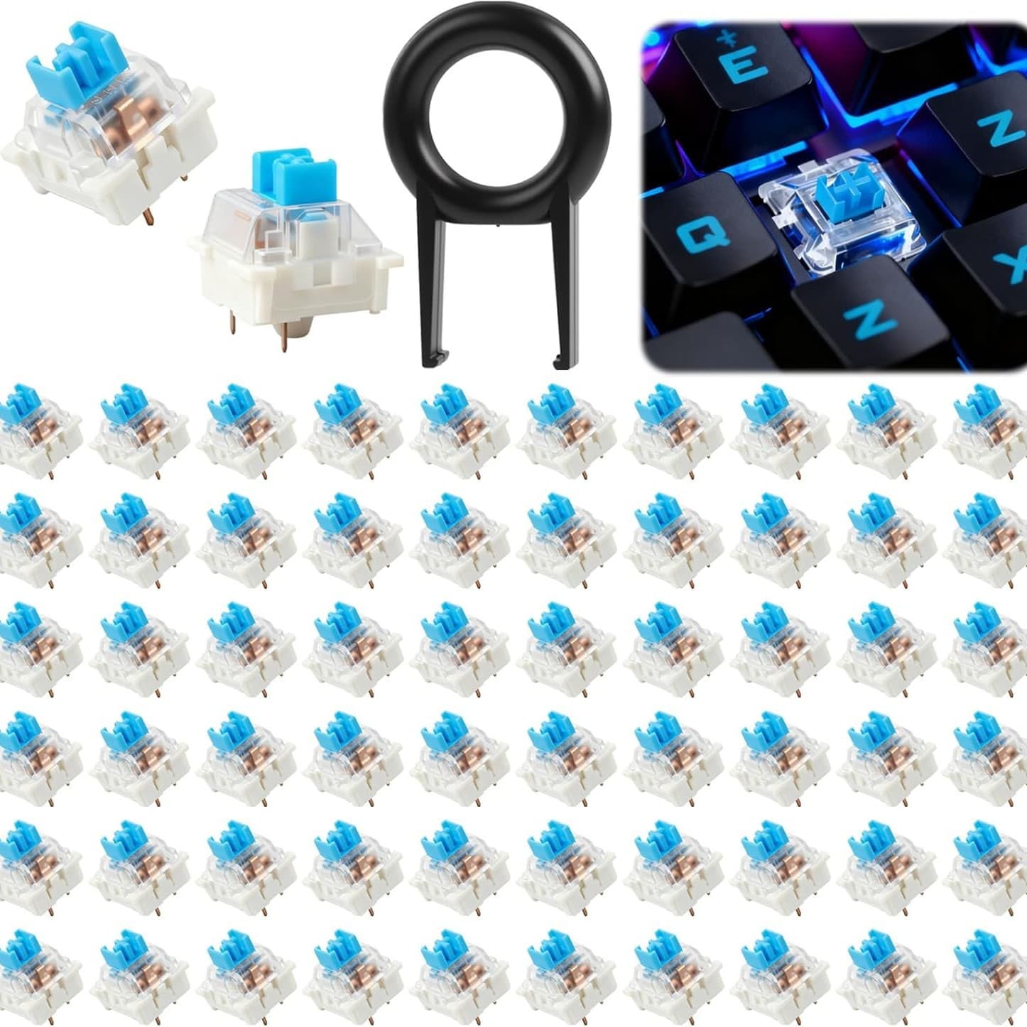 ITLY Mechanical Keyboard Switch Dustproof Blue Switch Supports Hot-Swap Copper Sleeve 3-Pin Switch Red Switch Black Switch Brown Switch