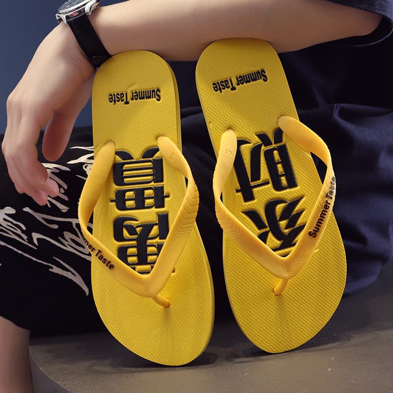 Summer Chinese Trend New Flip Flops Men's Fashion Personality Outdoor Anti-Slip Clip Toe Sandals Beach Shoes Wholesale