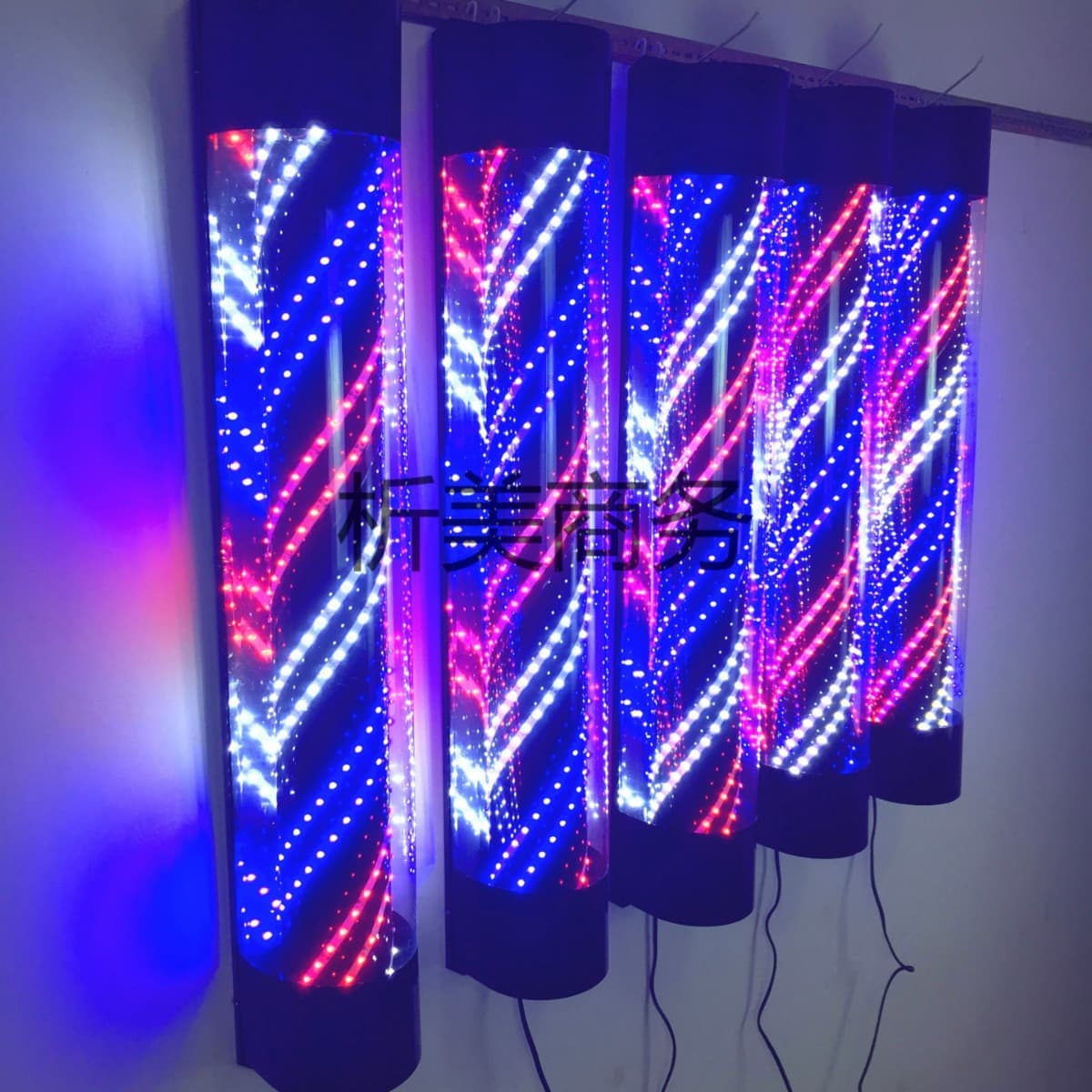 Factory Direct Hairdressing LED Wall-Mounted Spinning Light with Colorful LED Sign Box for Barber Shops