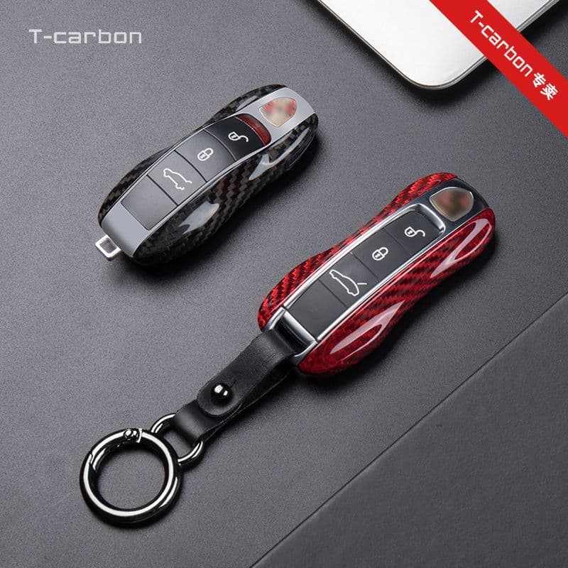 [Genuine Carbon Fiber Material] T-carbon is suitable for Porsche 911 Panamera Macan Cayenne key cases