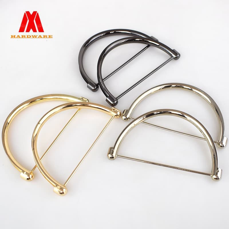Handbag Zinc Alloy Handle D-Shape Handbag Strap Leather-Wrapped Handle Bag Handle Hardware