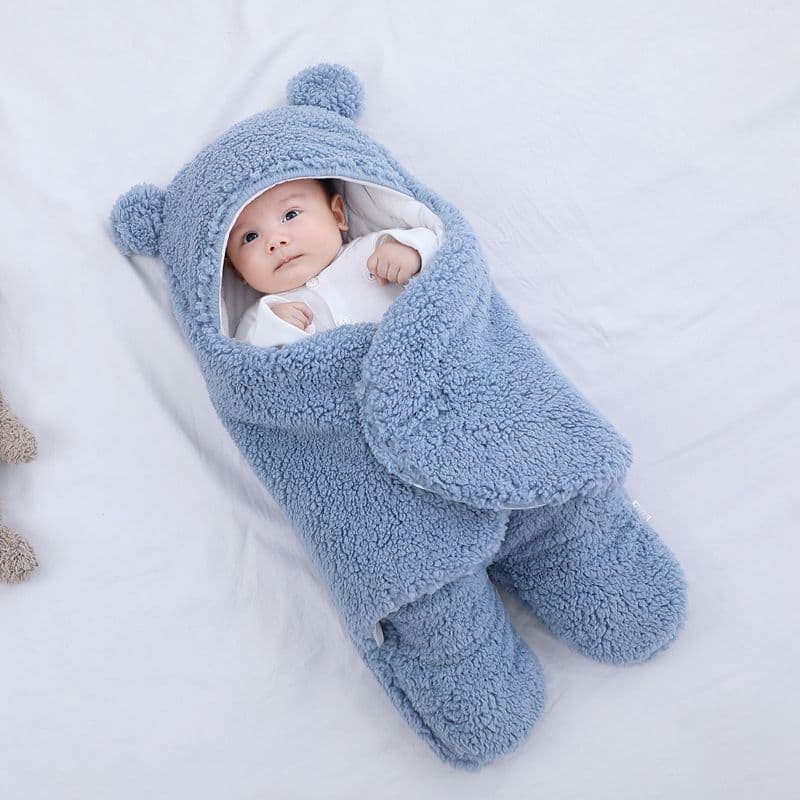 Baby Swaddle Blanket Autumn Winter Thick Newborn Wrap Sleeping Bag Anti-Startle Swaddle Supplies Newborn Swaddle