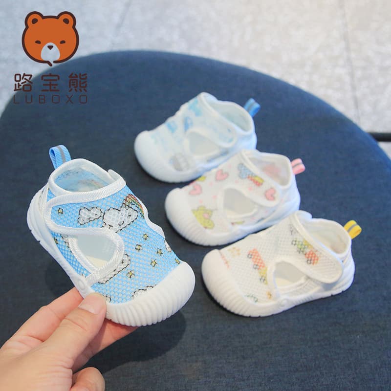 Summer New Mesh Baby Boy Toddler Shoes, Hook and Loop Closure, Soft Breathable Non-Slip Infant Sandals for Boys and Girls