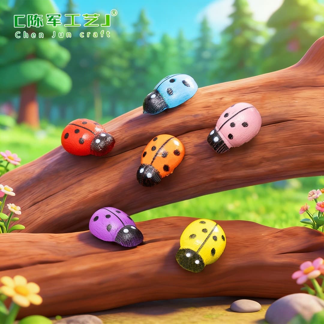Miniature Landscape Decoration Wooden Craft Beetle Ladybug Small Ladybug DIY Accessories
