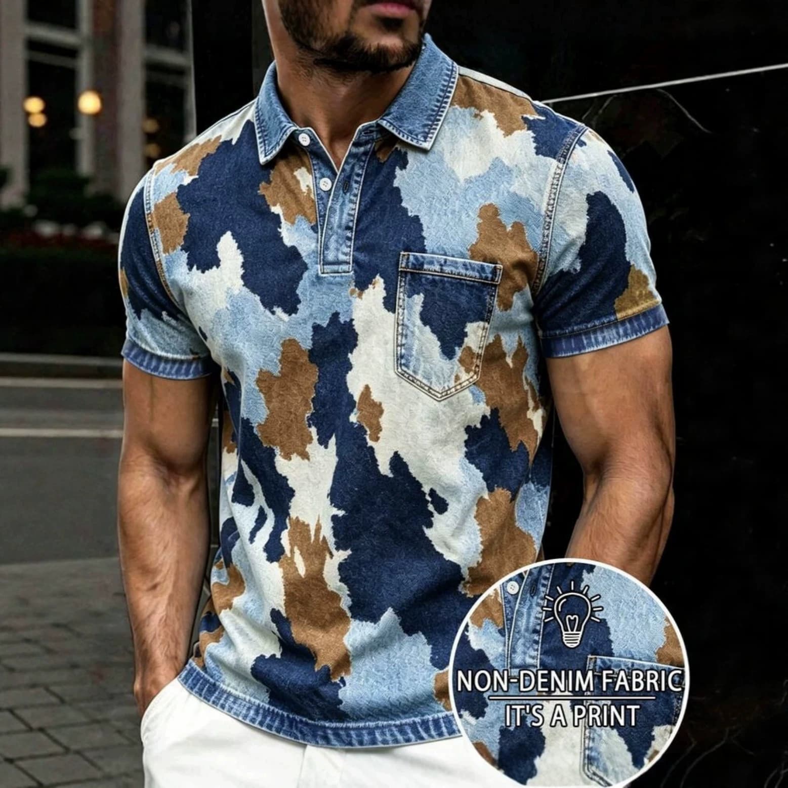 Factory Direct 3D Print Men's Short Sleeve Polo Shirt Amazon Temu Cross-Border Men's Sportswear Fitness Shirt