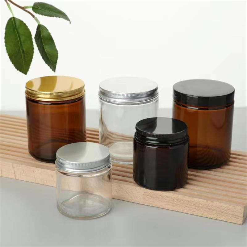 Glass brown transparent candle holder can be DIY home fragrance cup bedroom candle holder ornaments with lid candle holder home
