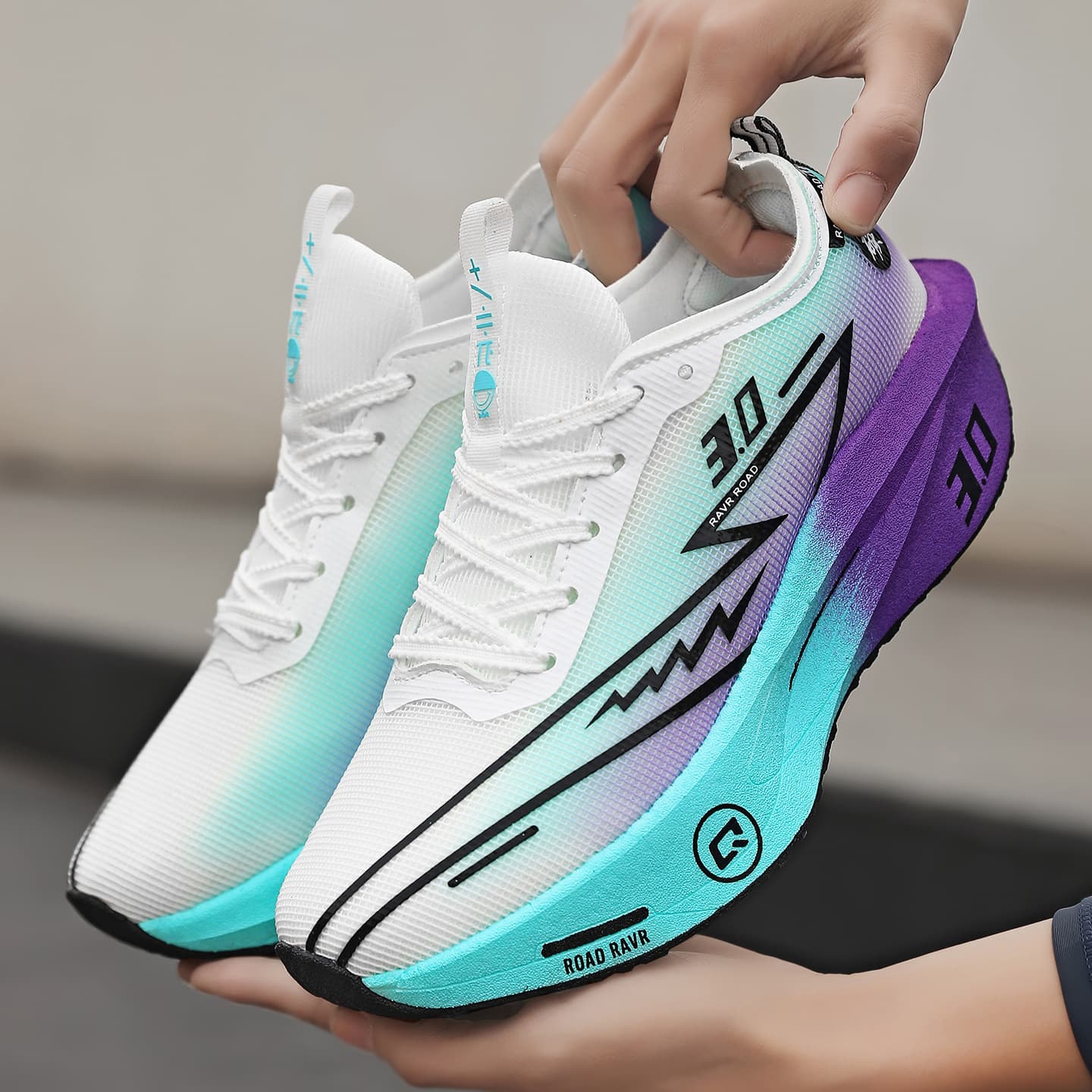 Zhi Jing 3rd Gen Pro Full-Length Carbon Plate Running Shoes Sports Running Shoes Professional Ultra-Light Cushioning Men's Mesh Shoes for Students