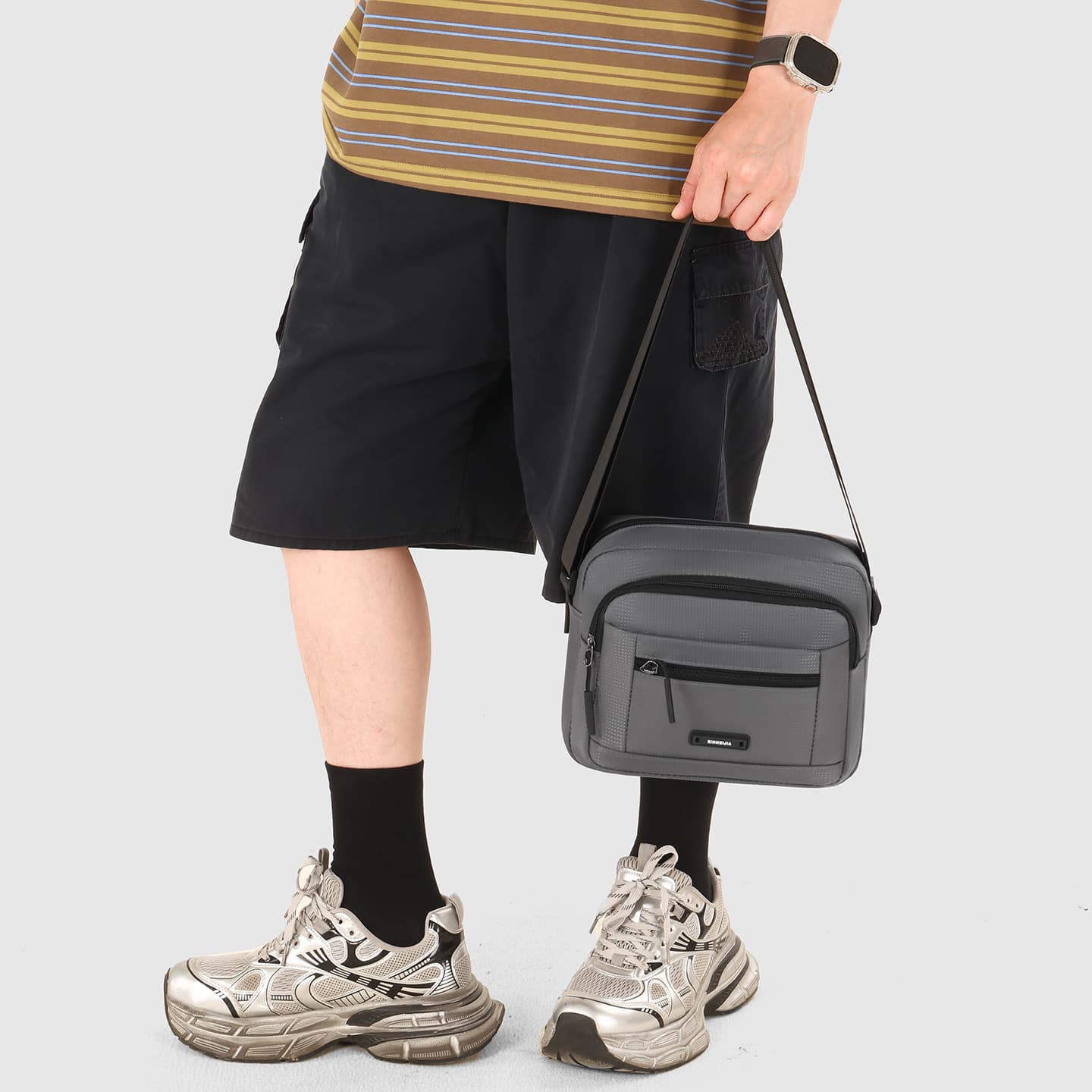 New horizontal casual men's business shoulder crossbody bag Oxford cloth bag handbag men's bag simple 65356#