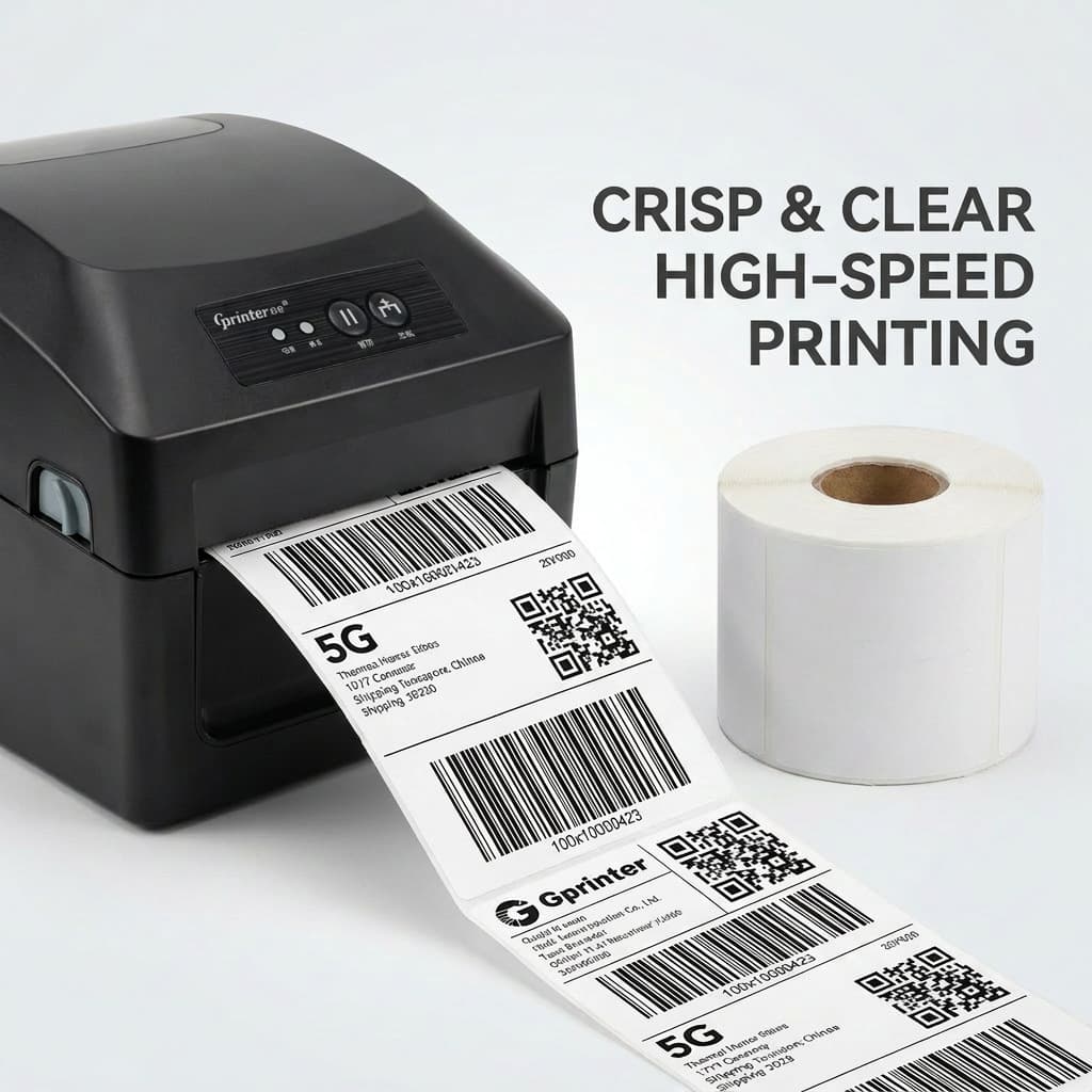 In Stock Waterproof Thermal Label Paper 100x100 5030 Adhesive Barcode Printing Paper Cross-border e-Post Shipping Label Paper