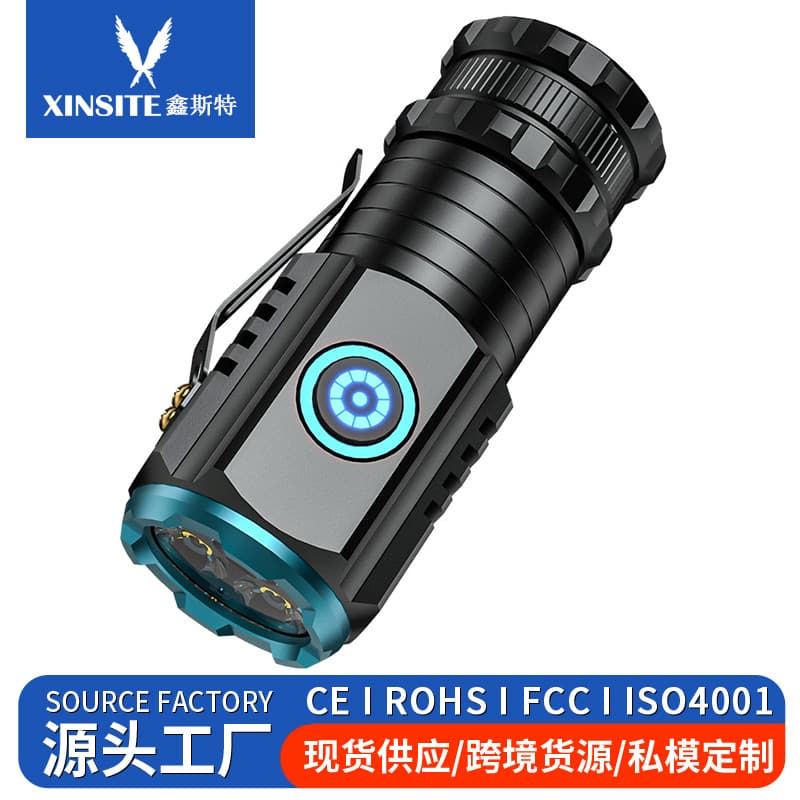 Hot-selling Three-Eye Little Monster Flashlight Super Magnetic Portable Multifunctional Mini Light Hat Clip Light Outdoor High-Brightness Flashlight
