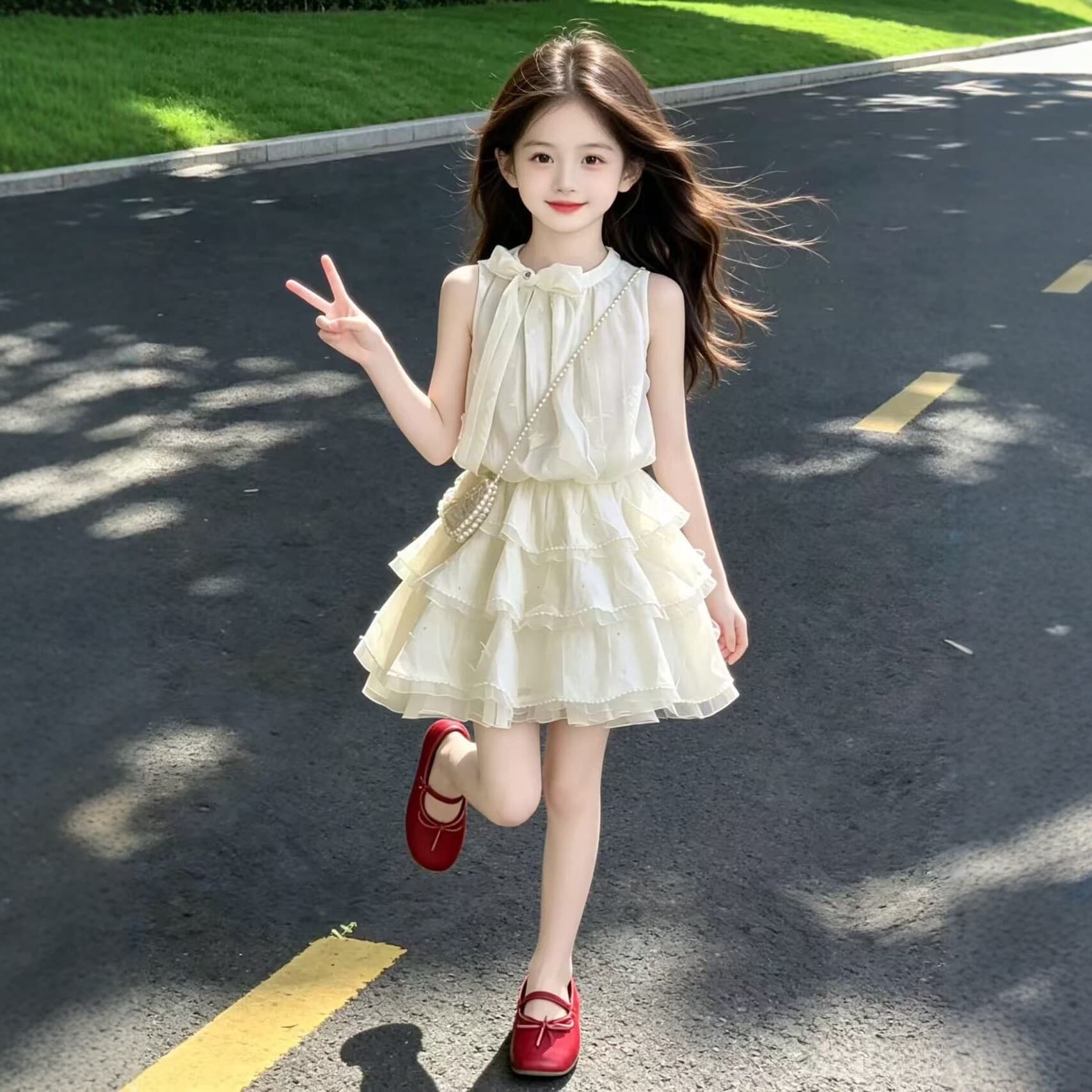 Little Girl Unique Pretty Dress 2026 New Style Daily Wear Big Girl Super Hot Dress Girls' Summer Dress