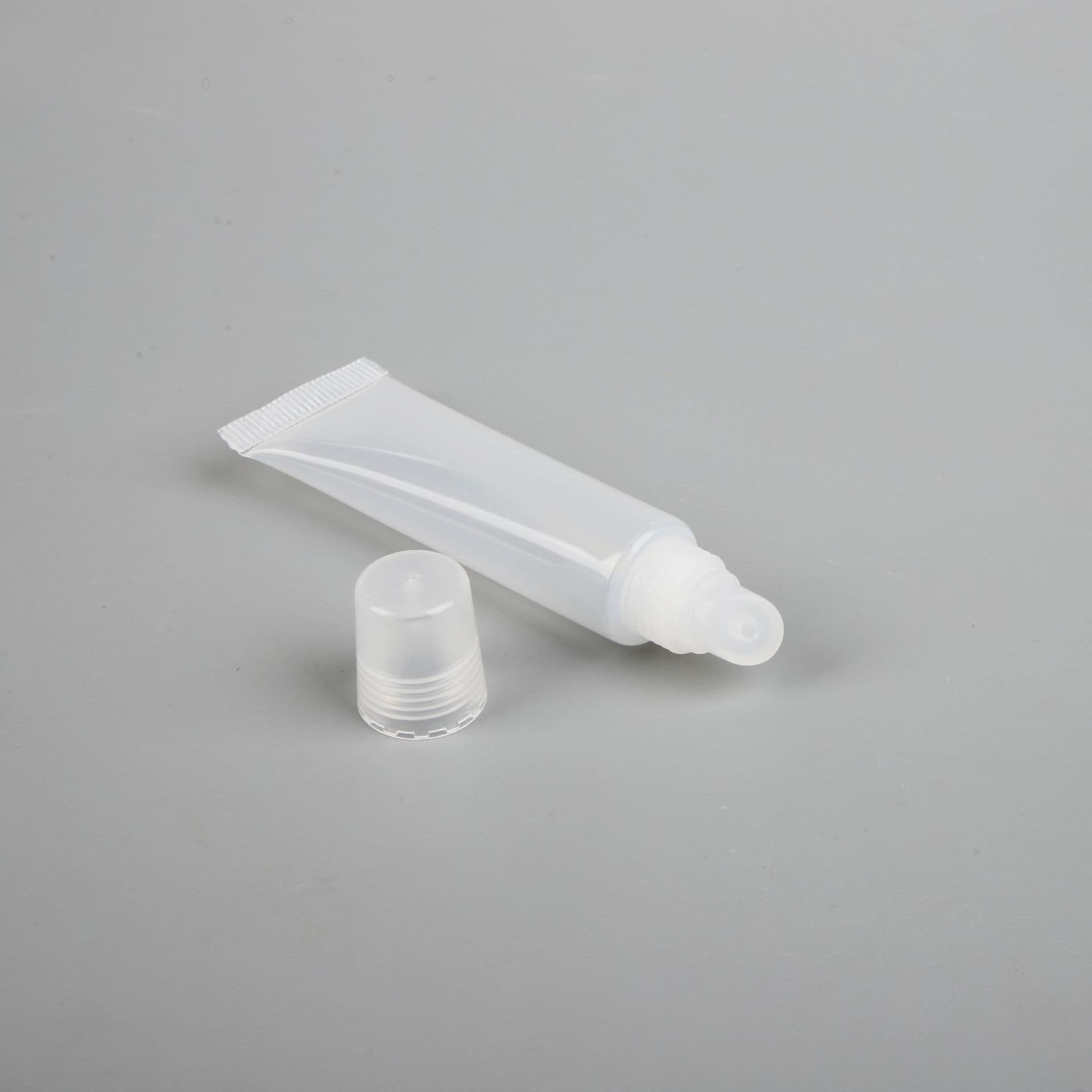 In stock transparent lipstick tubes with slanted openings, lip gloss, lip balm, cosmetic refill tubes, glue tubes, pigment tubes