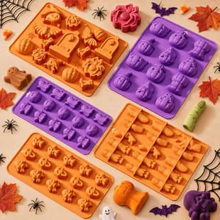 New Halloween Silicone Chocolate Mold Food-Grade Bat Spider Skull Pumpkin Mousse Tool Wholesale