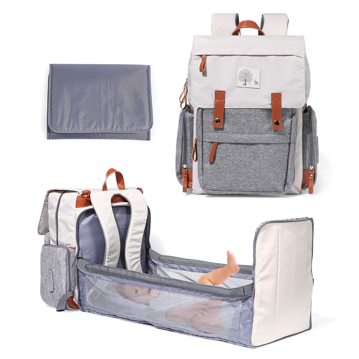 Factory Custom Mom Bag, Multi-Functional Backpack Large Capacity, Mom and Baby Outing Convenient Baby Crib Bag