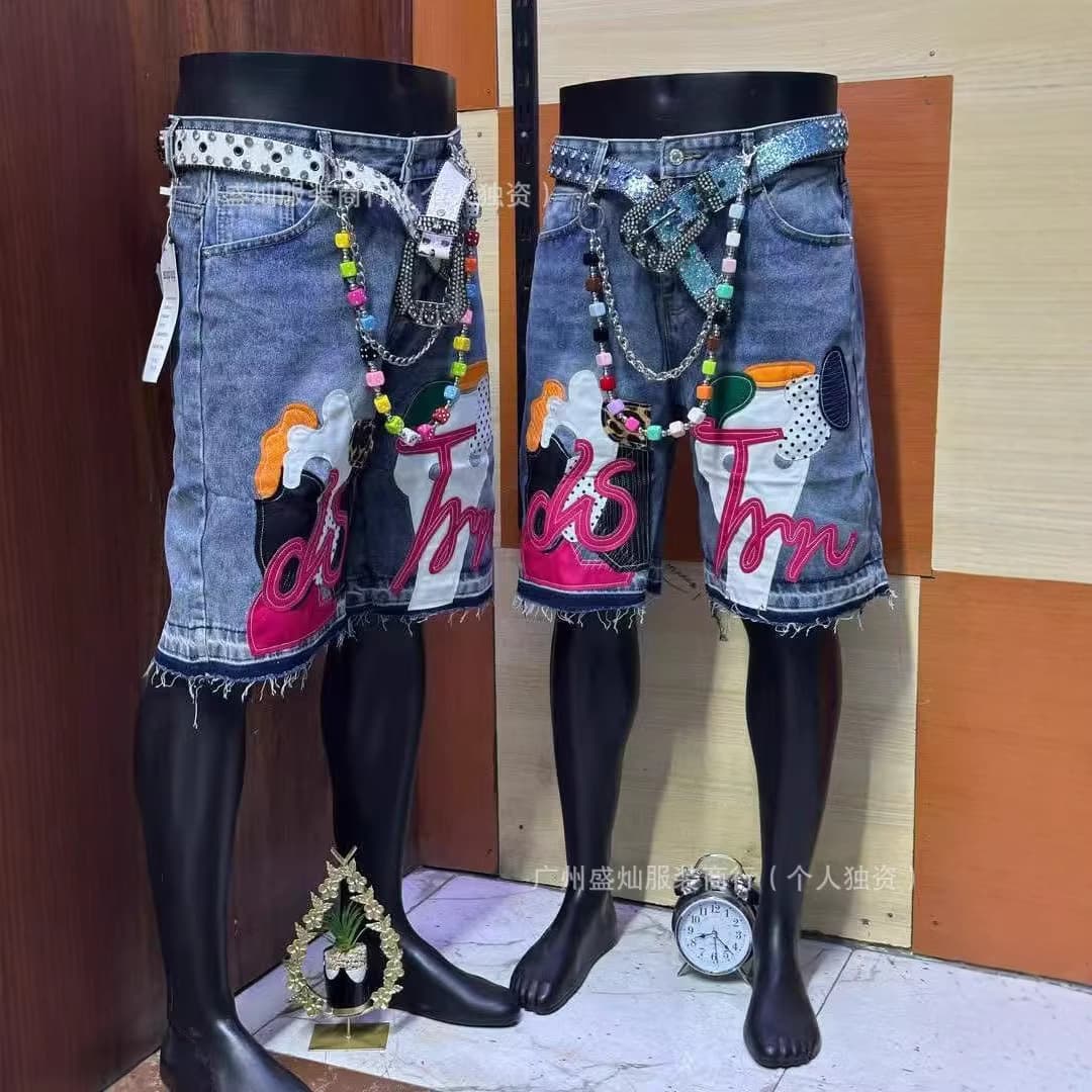 Men's Denim Shorts Knee-Length Jeans Wholesale