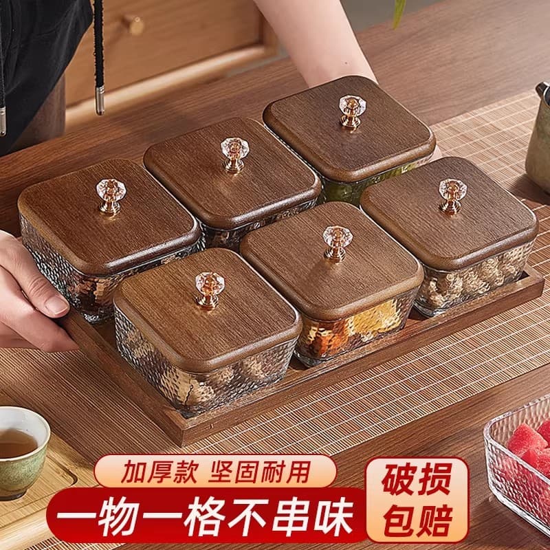 Fruit Plate Fruit Plate Living Room Tea House 2026 New Style Dried Fruit Plate Divided Candy Box Melon Seed Snacks Dessert Plate
