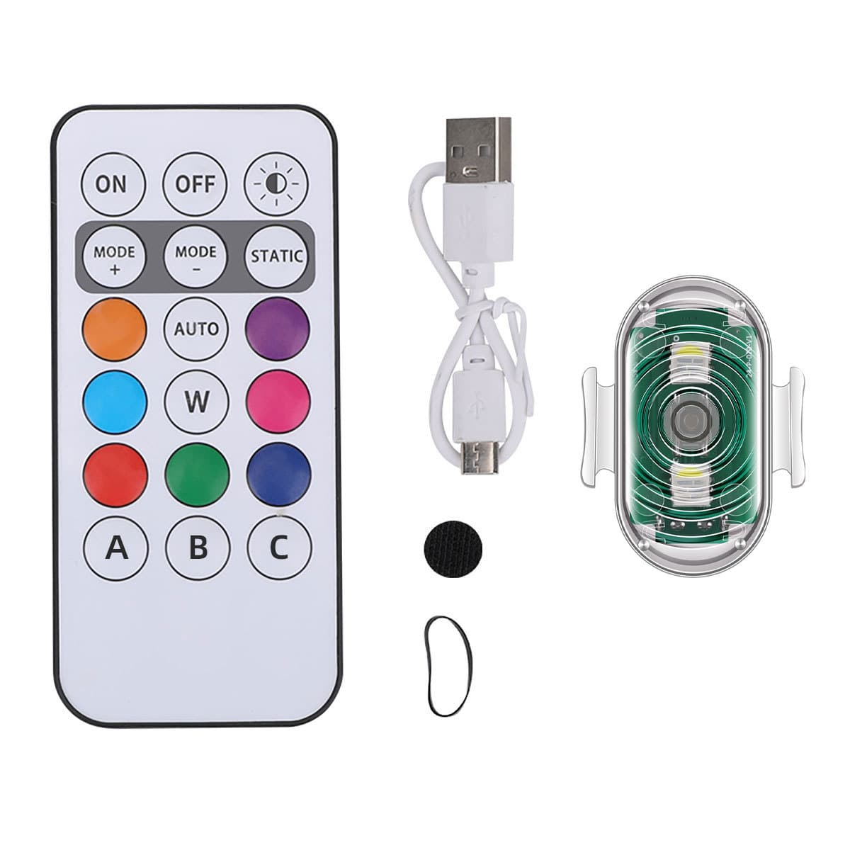 New Cross-border Motorcycle Electric Vehicle Night Warning Light Wireless Remote Control Aircraft Light Colorful Anti-rear-end Sensor Light