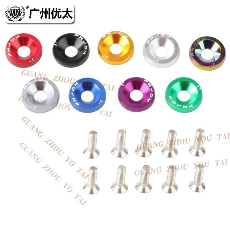 JDM car modified gasket screws gasket guard plate gasket surround fender M6 screw decorative gasket universal