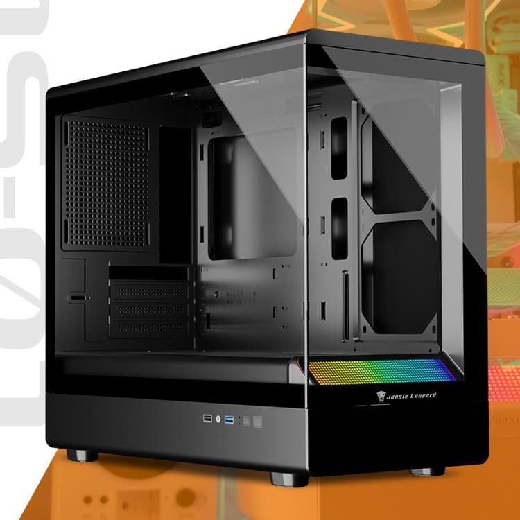 Jungle Leopard MS-01 chassis tempered glass panoramic side permeable water-cooled e-sports game PC sea view room chassis