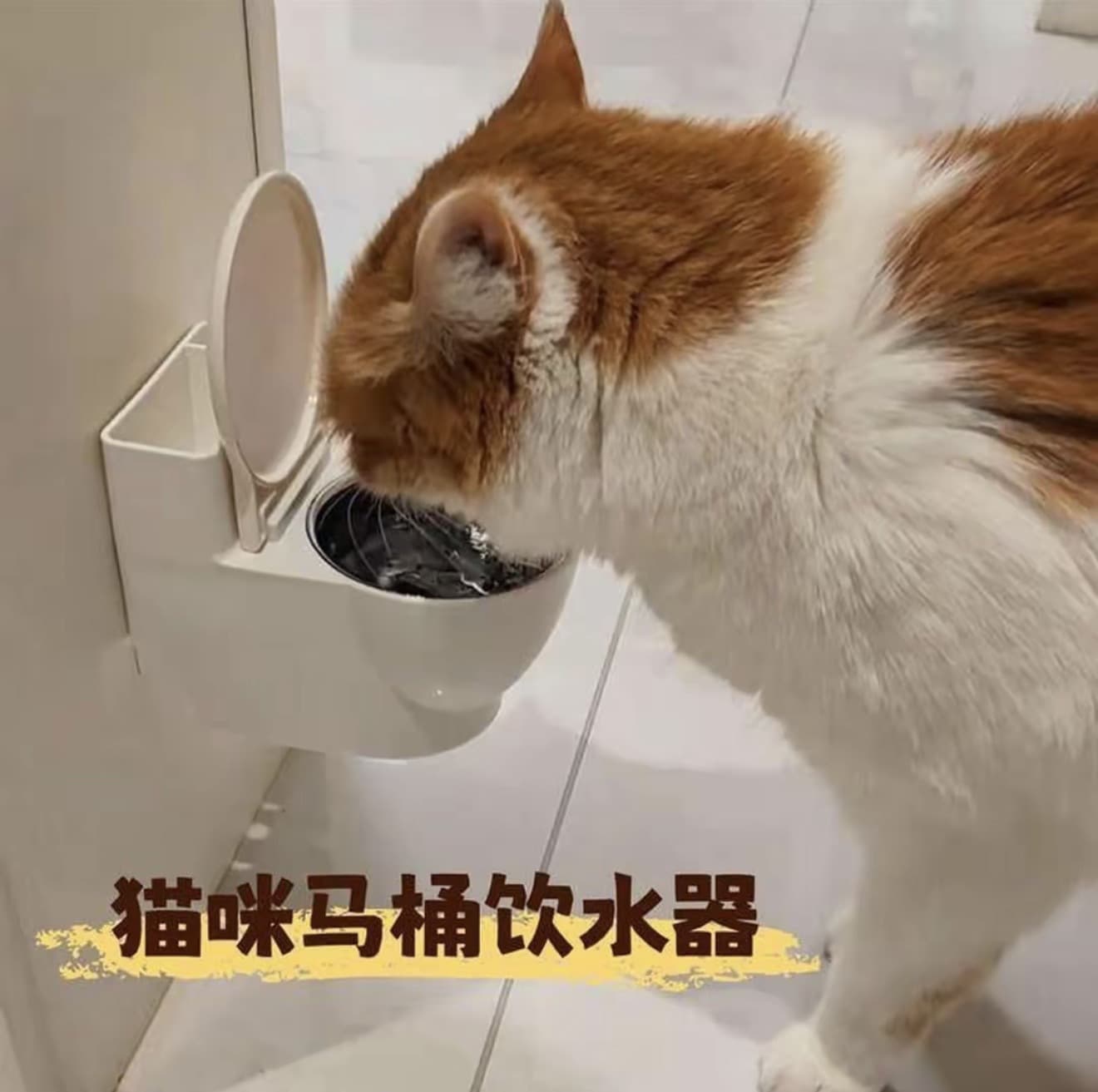 Family dog and cat creative toilet water dispenser anti-tip hanging drinking bowl artifact food bowl special