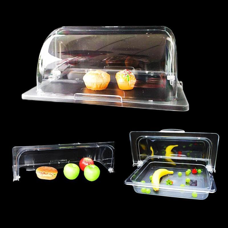 Delicacy Tasting Tray, Bread Pastry Cake Display Tray with Transparent Dust Cover, Fruit Platter, Buffet Tray