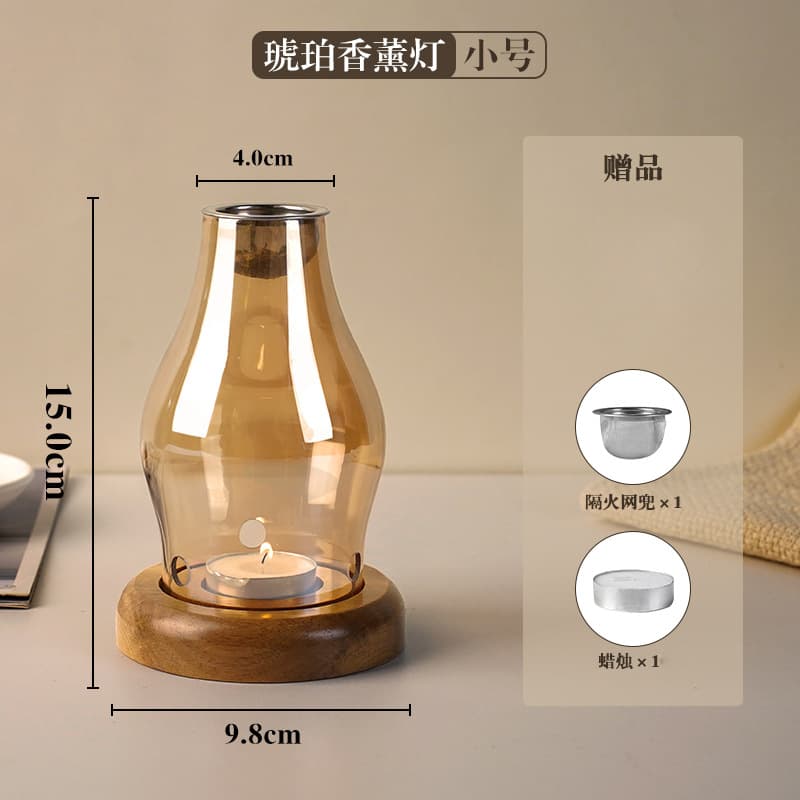 Internet celebrity high-transparency glass incense burner raw material incense lamp agarwood silk powder raw material amber beeswax incense burner