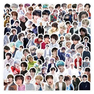 100pcs New BT BTS Graffiti Stickers Decorative Notebooks Luggage DIY Cartoon Stickers Wholesale