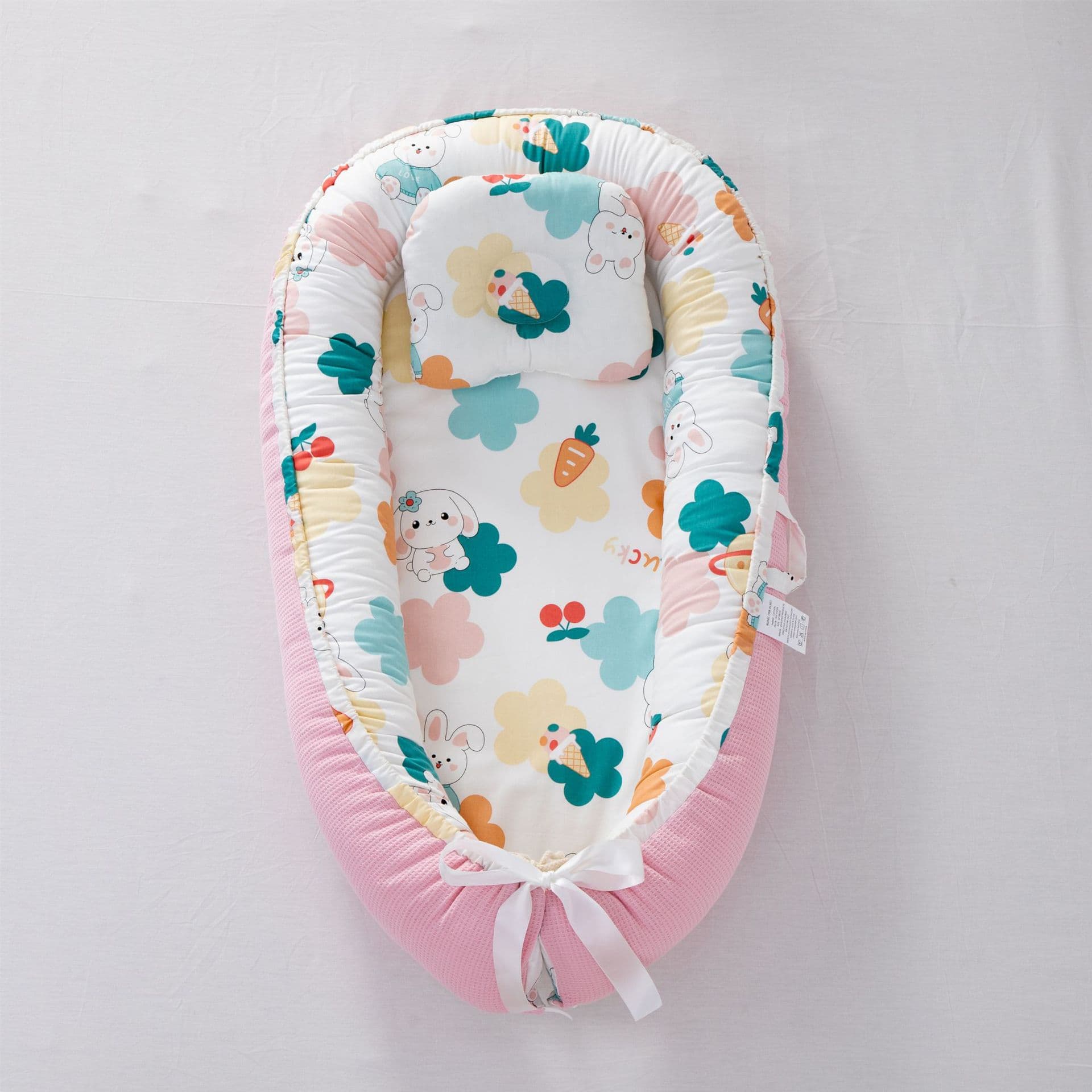 Cross-border Direct Supply Waffle Weave Honeycomb Cotton Bionic Baby Nest, Foldable Newborn Crib Bed