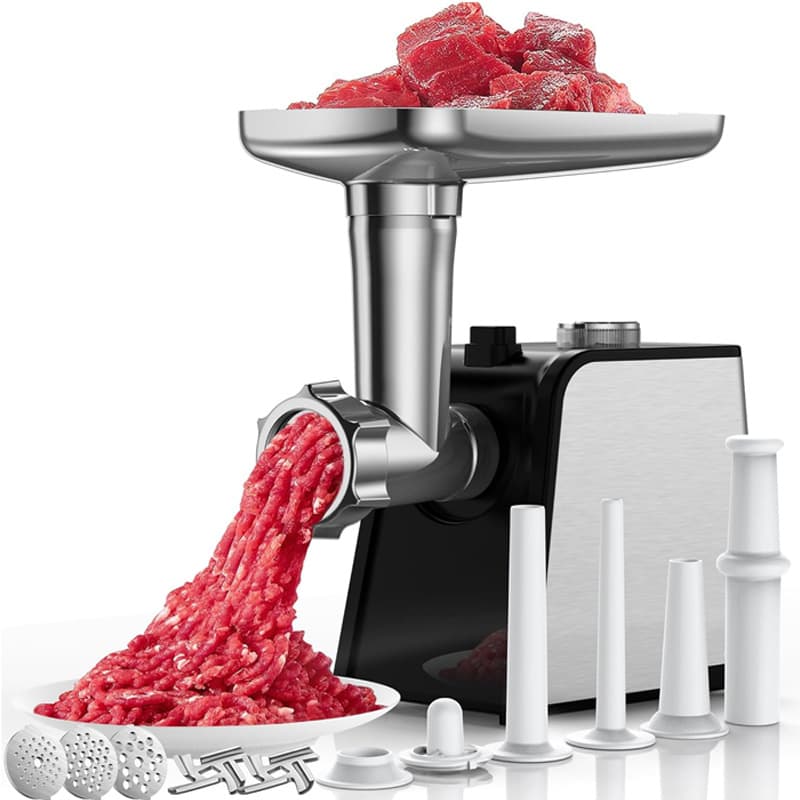 Cross-border Hot Seller Meat Grinder, Household Multifunctional Electric Sausage Stuffer, Stainless Steel with Noise Reduction