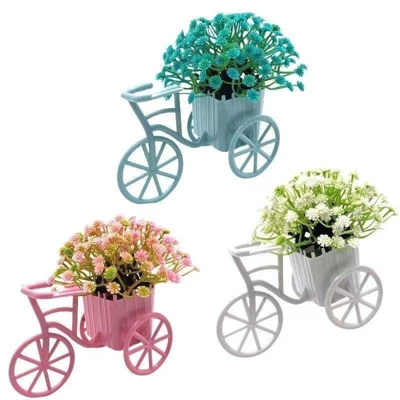 Cross-border Simulation 26-mesh Three-wheel Starry Flower Cart, Rustic Indoor Home Living Room Decorative Ornament Creative