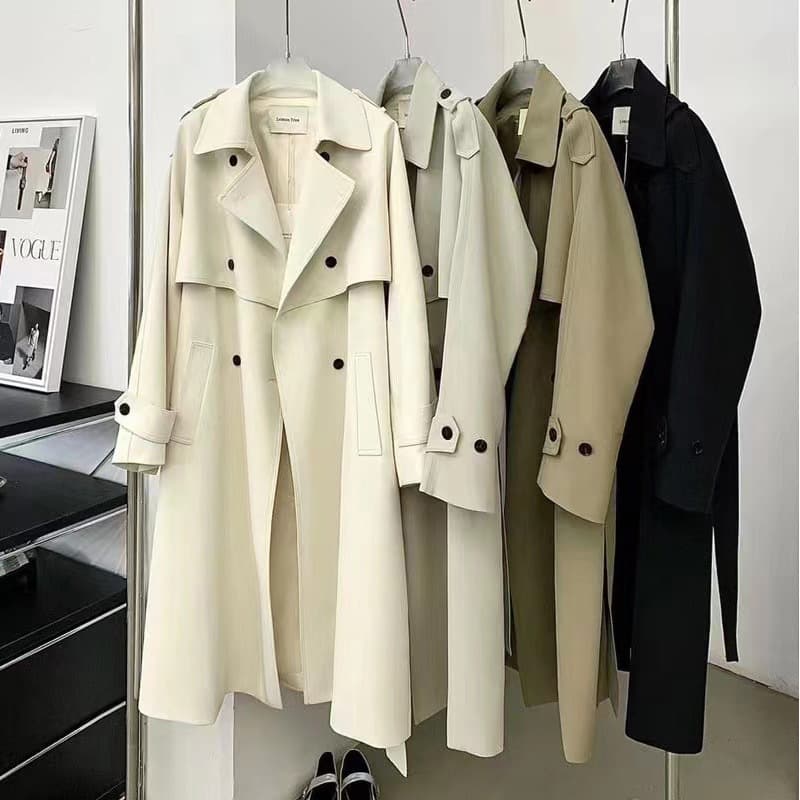 Autumn Winter Korean Style Long Trench Coat Women's Guangzhou Shisanhang High-End Brand Women's Clothing Wholesale First-Hand Supply