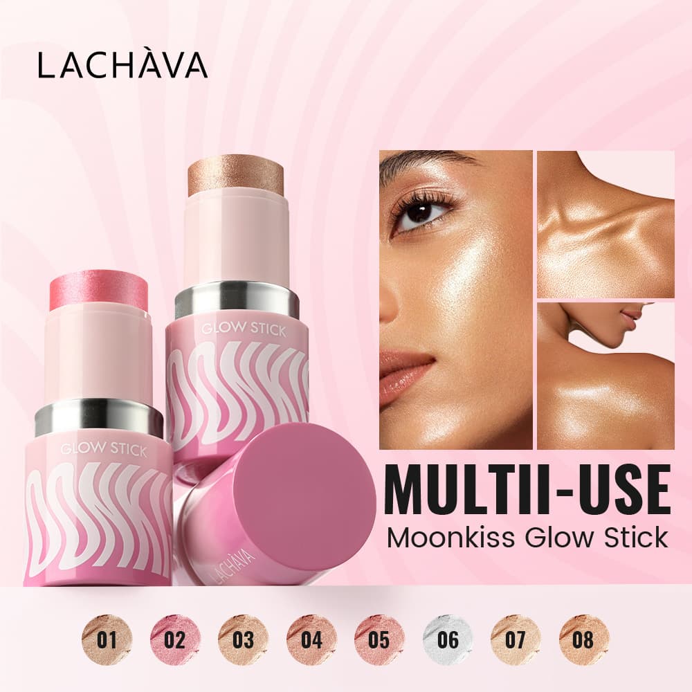 Cross-border wholesale LACHAVA highlighter multi-use stick 8-color blush eyeshadow makeup body brightening multi-functional makeup stick