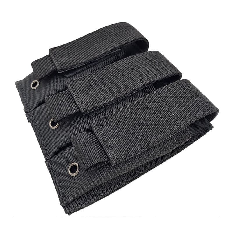 Tactical Triple Magazine Pouch, Military Green, Quick-Access Outdoor Waist-Mounted Storage Case, Camouflage Style, No-Sew Fastener